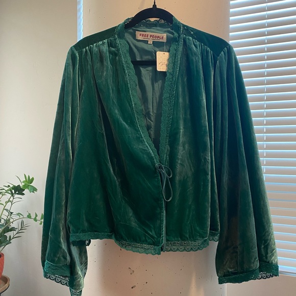 Free People Velvet Tie-Front Jacket - Picture 5 of 10